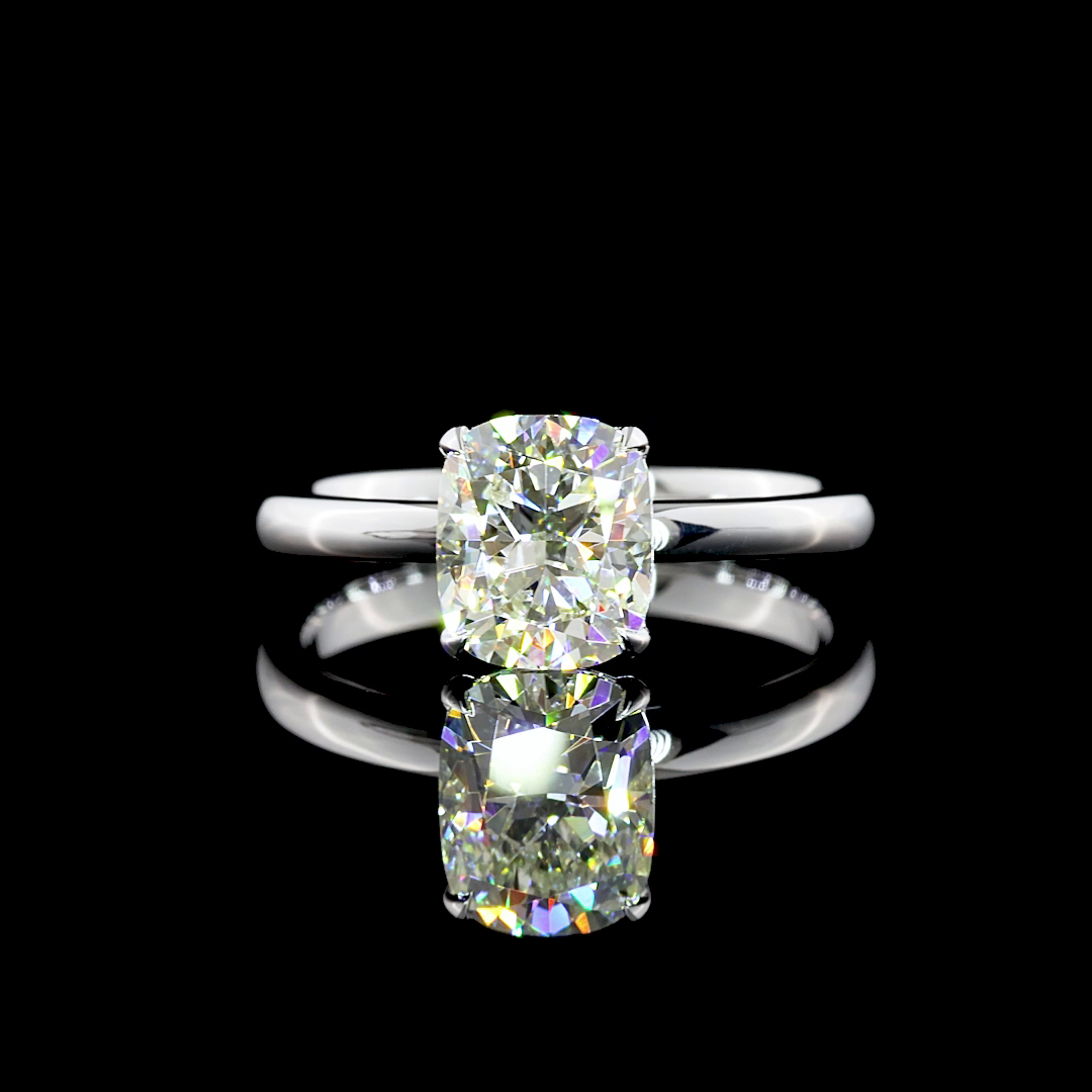 1.51 CT Cushion Modified Lab Grown Diamond Solitaire Ring Sz. 6 (J Color and VVS2 Clarity)