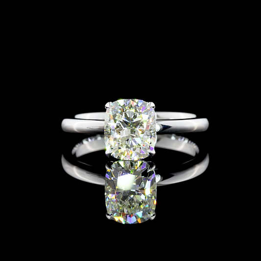 1.51 CT Cushion Modified Lab Grown Diamond Solitaire Ring Sz. 6 (J Color and VVS2 Clarity)