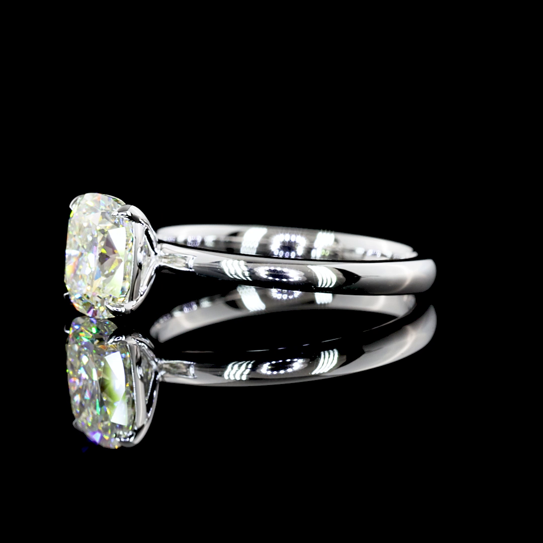 1.51 CT Cushion Modified Lab Grown Diamond Solitaire Ring Sz. 6 (J Color and VVS2 Clarity)