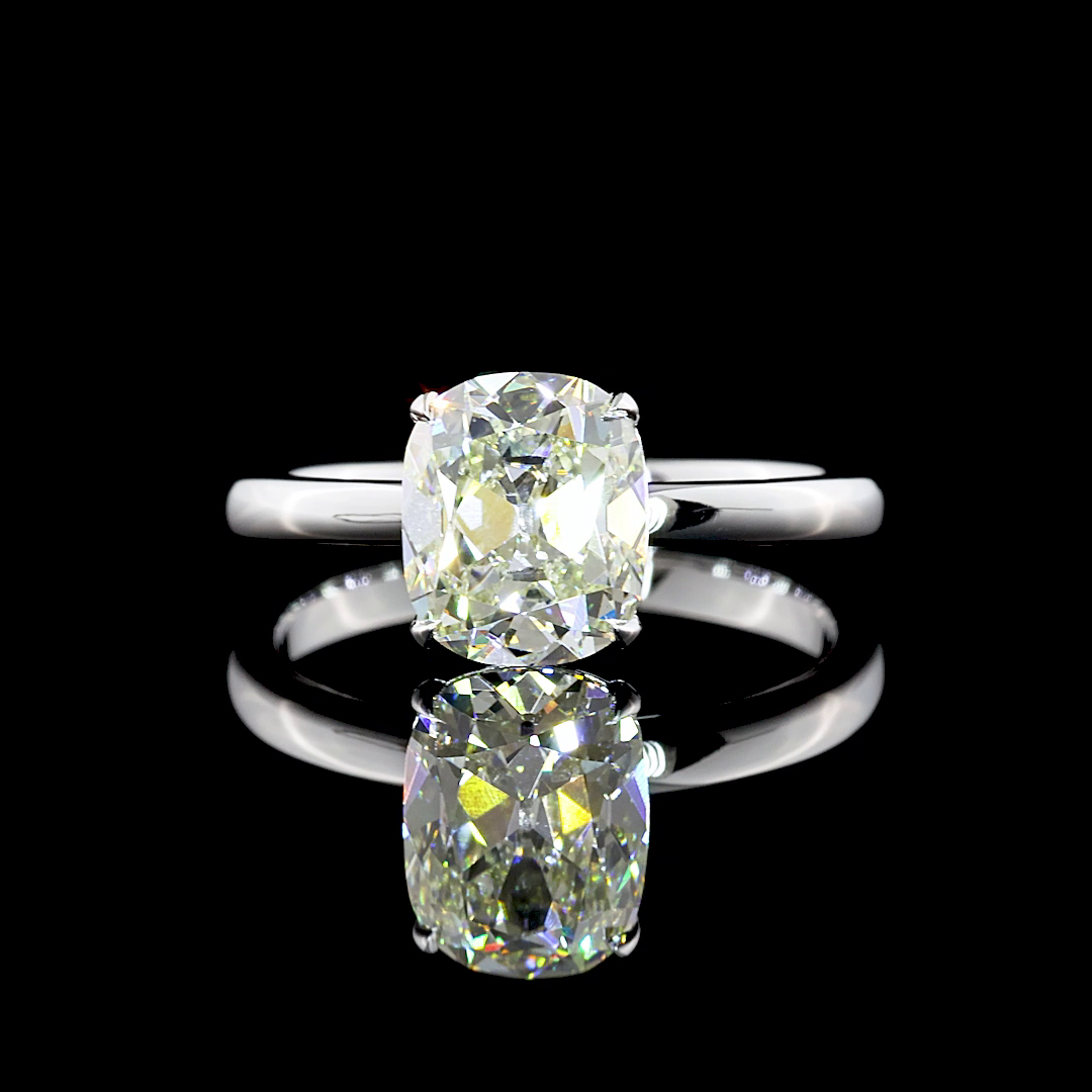 1.80 CT Antique Cushion Lab Grown Diamond Solitaire Ring Sz. 6 (J Color and VS1 Clarity)