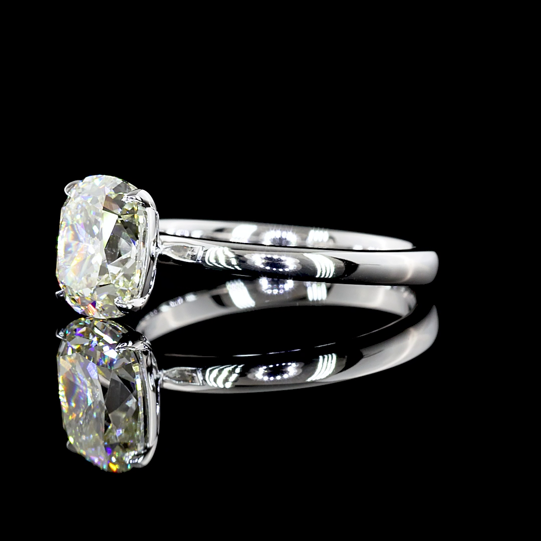 1.80 CT Antique Cushion Lab Grown Diamond Solitaire Ring Sz. 6 (J Color and VS1 Clarity)