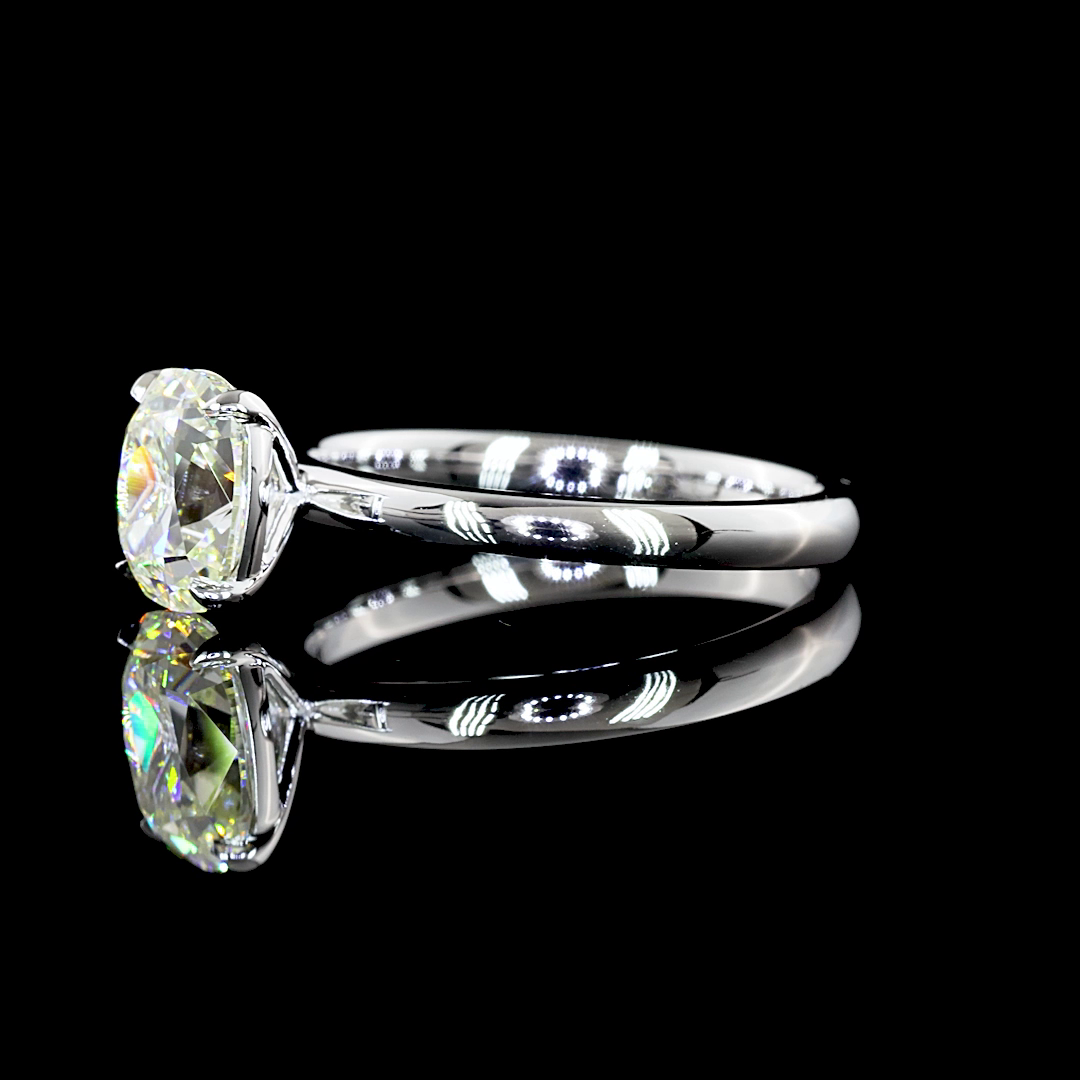 1.53 CT Antique Cushion Lab Grown Diamond Solitaire Ring Sz. 6 (J Color and VS1 Clarity)