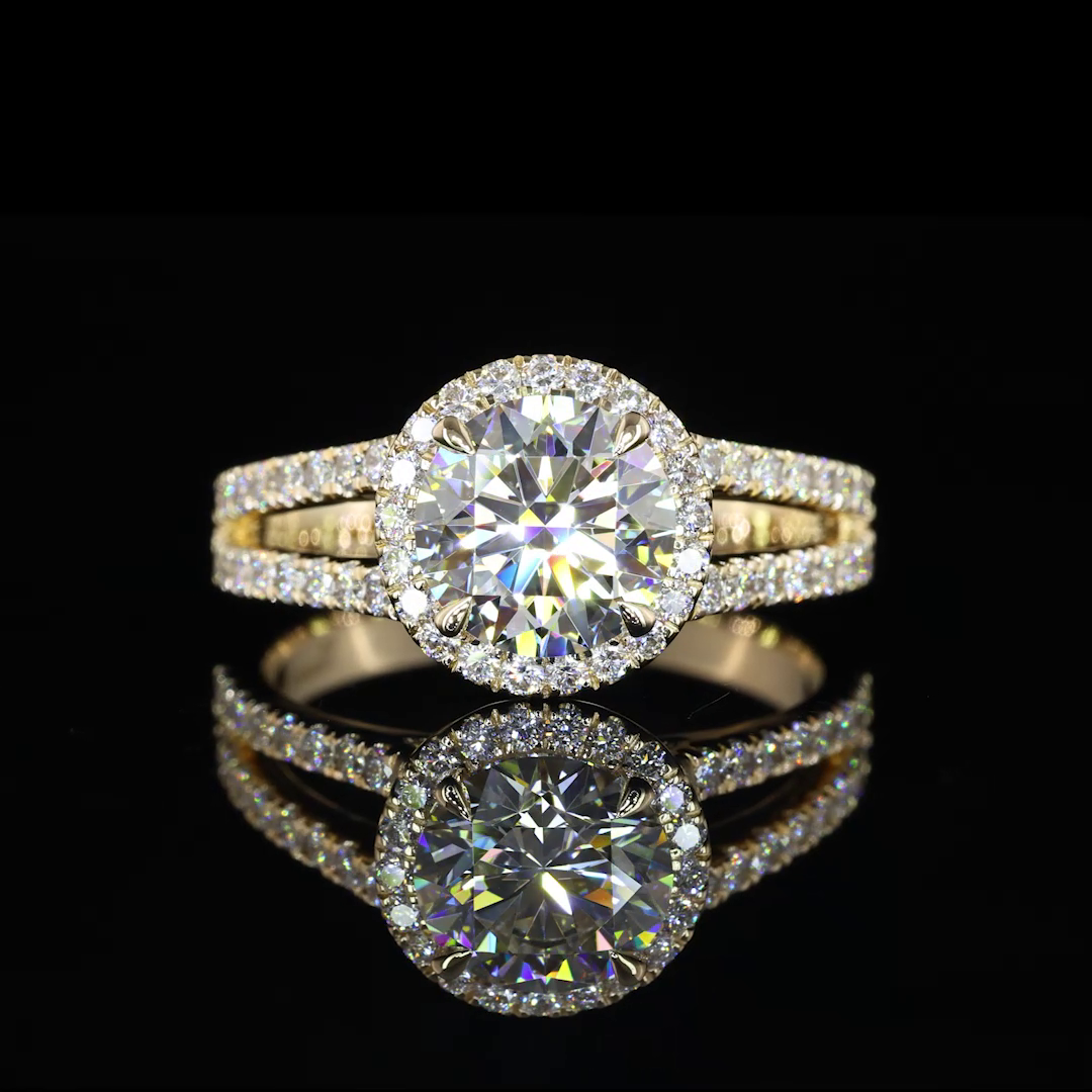 1.39 CTTW Round Lab Grown Diamond Split Shank Ring Sz. 6.5 (D Color and VS1 Clarity)
