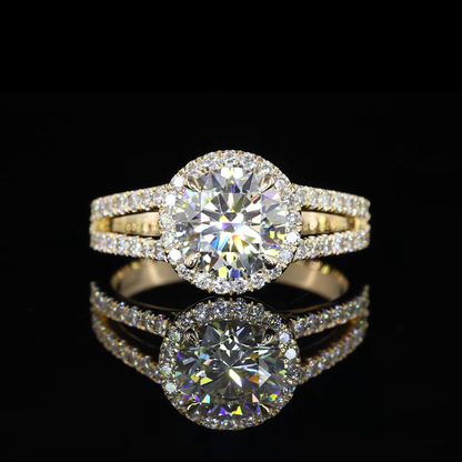 1.39 CTTW Round Lab Grown Diamond Split Shank Ring Sz. 6.5 (D Color and VS1 Clarity)