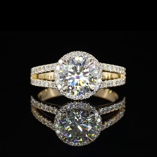 1.39 CTTW Round Lab Grown Diamond Split Shank Ring Sz. 6.5 (D Color and VS1 Clarity)
