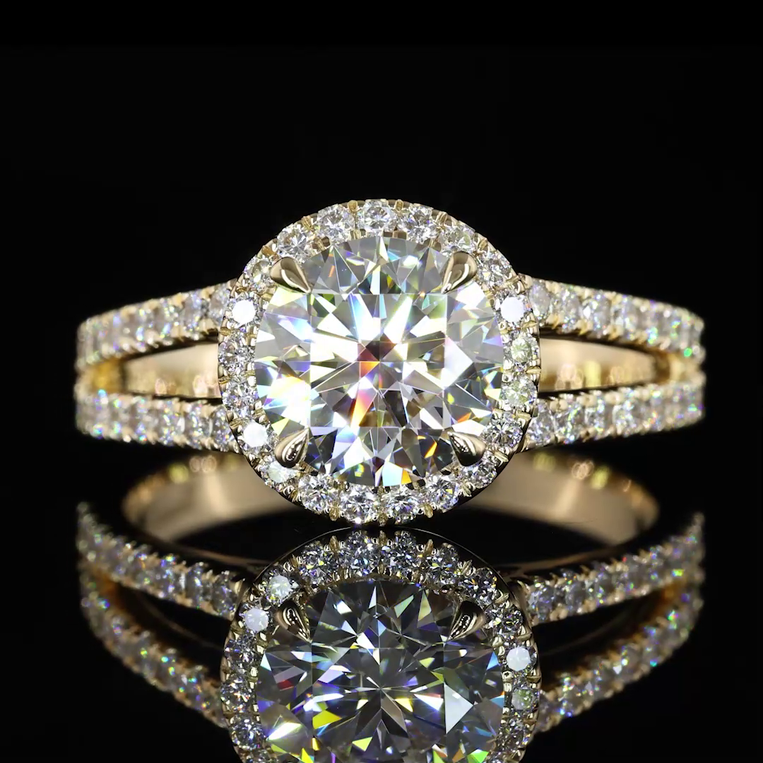 1.39 CTTW Round Lab Grown Diamond Split Shank Ring Sz. 6.5 (D Color and VS1 Clarity)