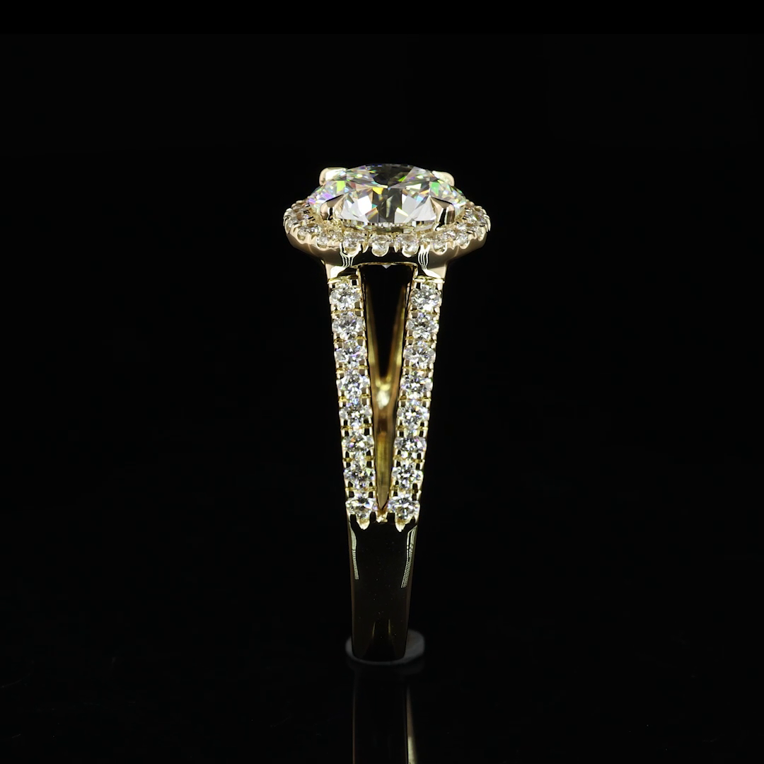 1.39 CTTW Round Lab Grown Diamond Split Shank Ring Sz. 6.5 (D Color and VS1 Clarity)