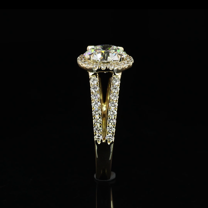 1.39 CTTW Round Lab Grown Diamond Split Shank Ring Sz. 6.5 (D Color and VS1 Clarity)