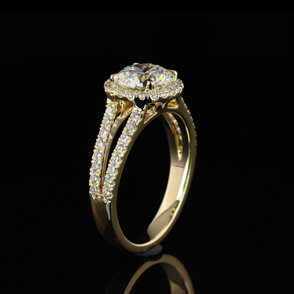 1.39 CTTW Round Lab Grown Diamond Split Shank Ring Sz. 6.5 (D Color and VS1 Clarity)
