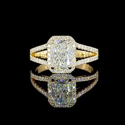 4.85 CTTW Radiant Lab Grown Diamond Split Shank Ring Sz. 6.5 (E Color and VVS1 Clarity)