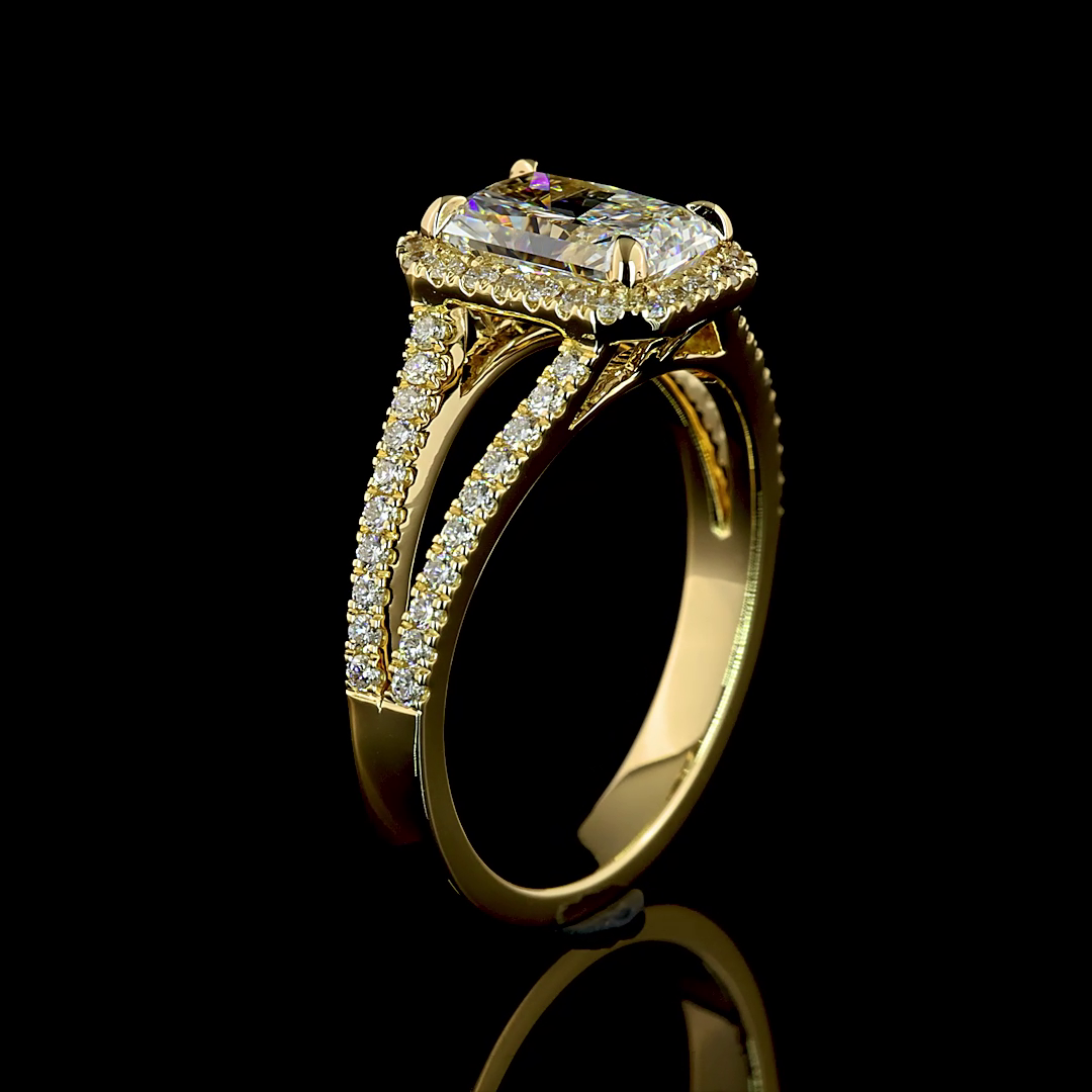 4.85 CTTW Radiant Lab Grown Diamond Split Shank Ring Sz. 6.5 (E Color and VVS1 Clarity)