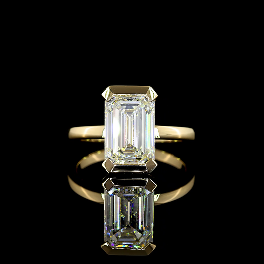 3.60 CT Emerald Lab Diamond Solitaire Ring (F Color and VS1 Clarity)
