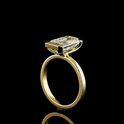 3.60 CT Emerald Lab Diamond Solitaire Ring (F Color and VS1 Clarity)