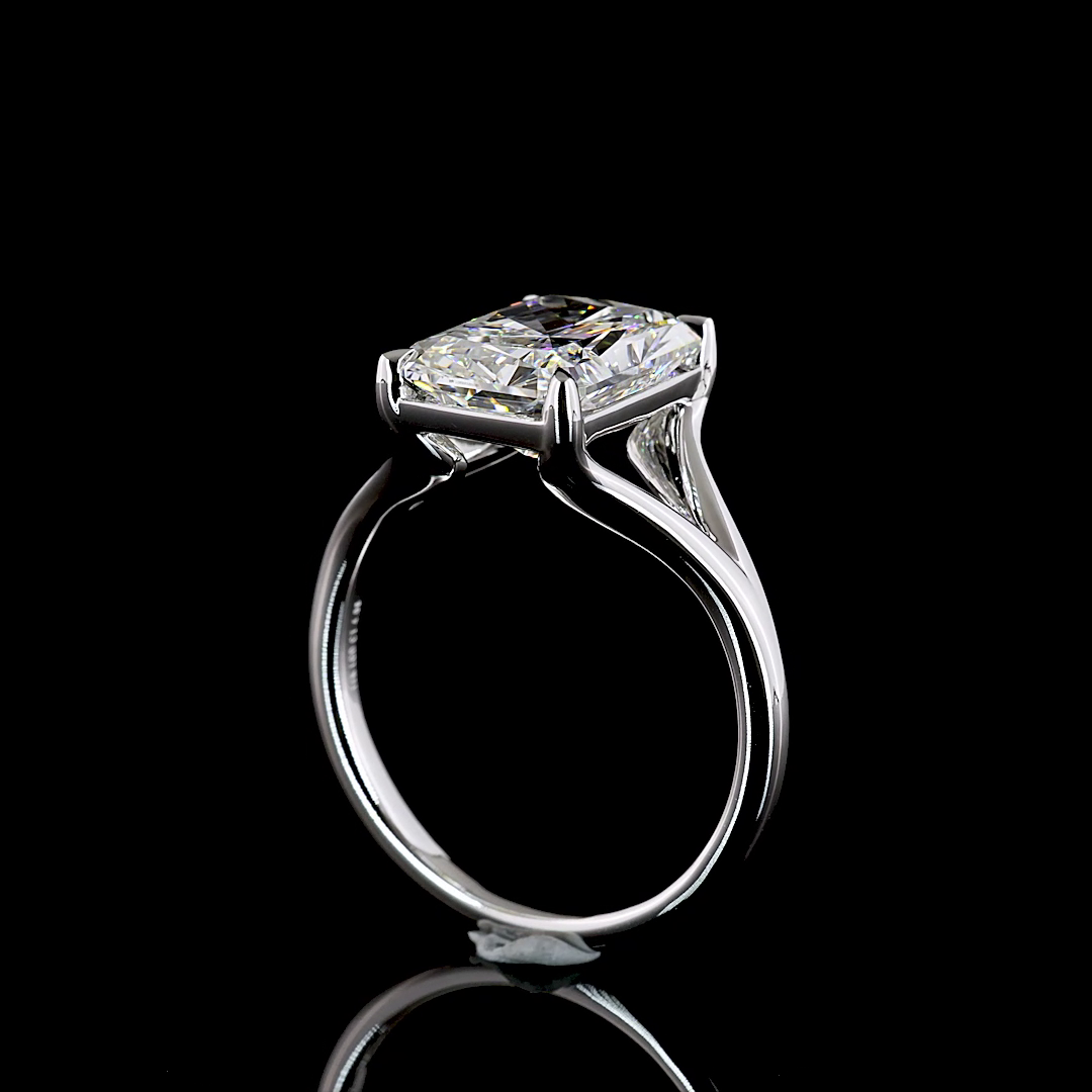 4.06 CT Radiant Lab Diamond Solitaire Ring 14k White Gold E Color and VS1 Clarity jewelry-spot-usa
