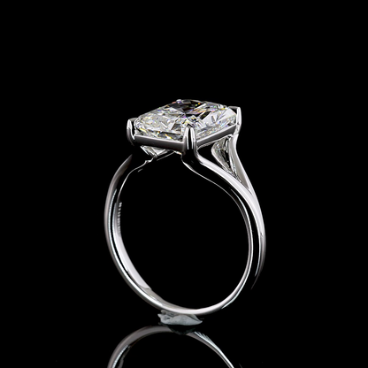 4.06 CT Radiant Lab Diamond Solitaire Ring 14k White Gold E Color and VS1 Clarity jewelry-spot-usa