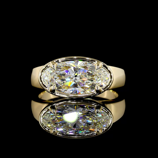 2.11 CT Oval Lab Diamond Solitaire Ring 6 (E Color and VS1 Clarity)