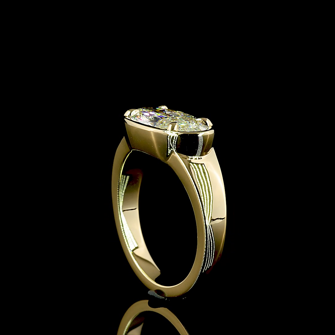 2.11 CT Oval Lab Diamond Solitaire Ring (E Color and VS1 Clarity)