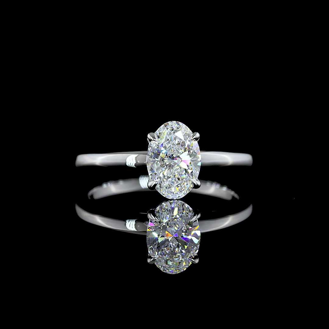 1.03 CT Oval Lab Grown Diamond Solitaire Ring Sz. 6.5 (D Color and VVS2 Clarity)