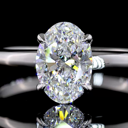 1.03 CT Oval Lab Grown Diamond Solitaire Ring Sz. 6.5 (D Color and VVS2 Clarity)
