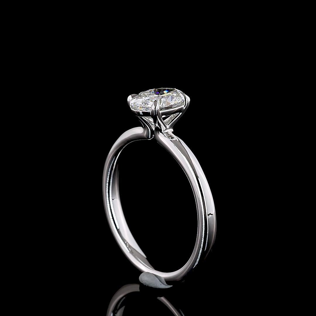 1.03 CT Oval Lab Grown Diamond Solitaire Ring Sz. 6.5 (D Color and VVS2 Clarity)