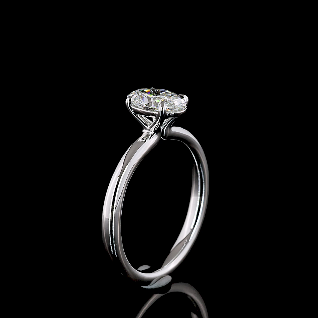 1.03 CT Oval Lab Grown Diamond Solitaire Ring Sz. 6.5 (D Color and VVS2 Clarity)
