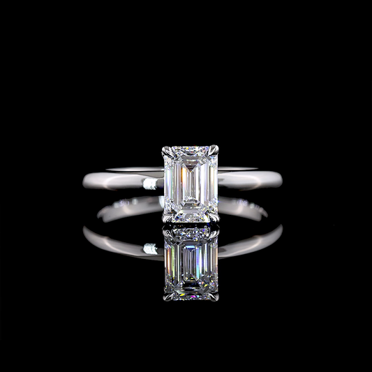 10.46 CTTW Emerald Lab Grown Diamond Hidden Halo Ring Sz. 6.5 (F Color and VS2 Clarity)