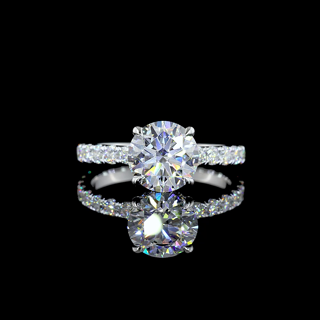 3.02 CTTW Round Lab Grown Diamond Hidden Halo Ring Sz. 6.5 (D Color and VS2 Clarity)