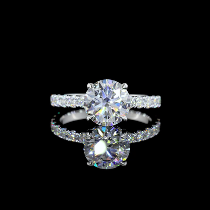 3.02 CTTW Round Lab Grown Diamond Hidden Halo Ring Sz. 6.5 (D Color and VS2 Clarity)