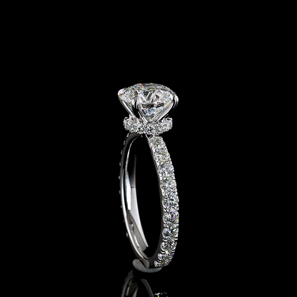 3.02 CTTW Round Lab Grown Diamond Hidden Halo Ring Sz. 6.5 (D Color and VS2 Clarity)