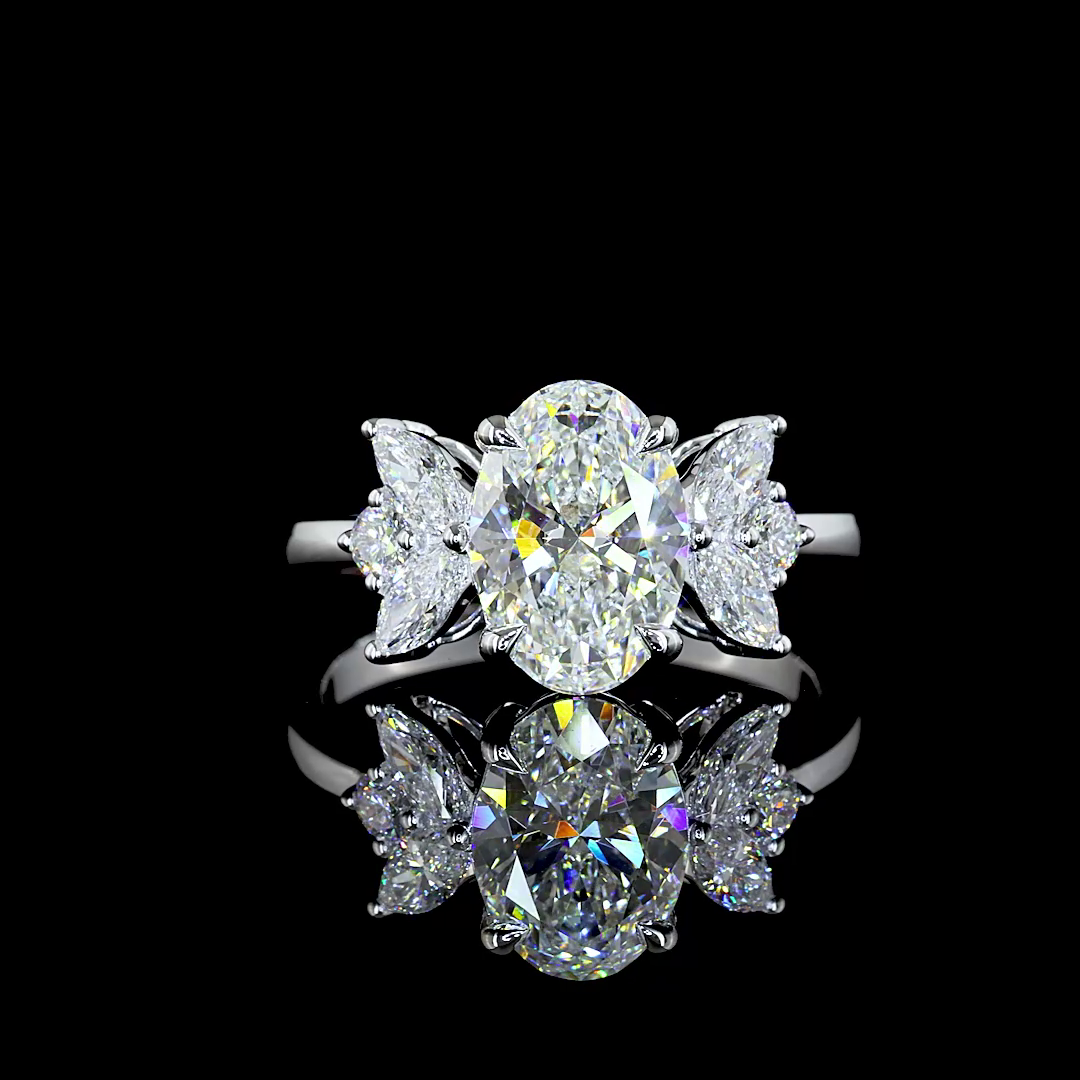2.61 CTTW Oval Lab Grown Diamond Special Ring Sz. 6.5