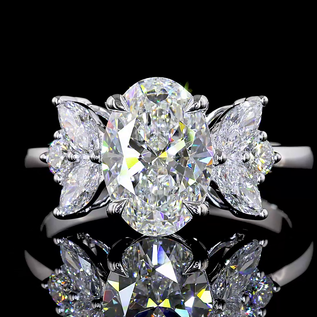 2.61 CTTW Oval Lab Grown Diamond Special Ring Sz. 6.5
