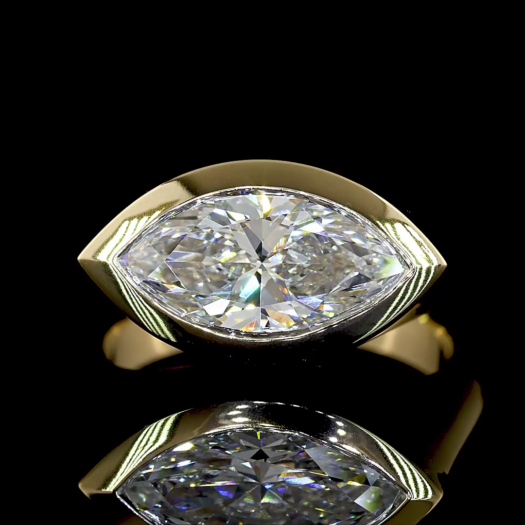 2.50 CT Marquise Lab Grown Diamond Solitaire Ring Sz. 6