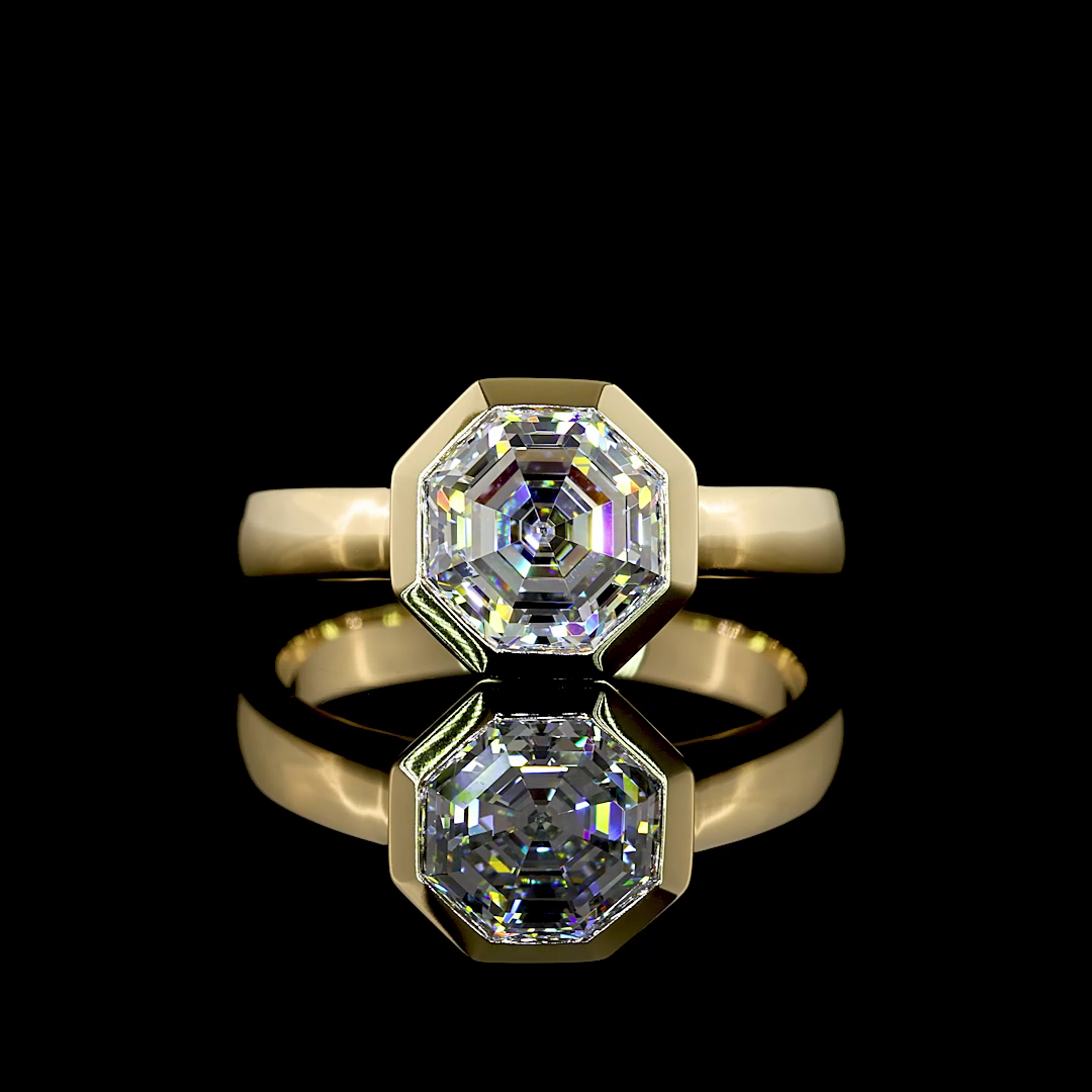 2.19 CT Octagon Lab Grown Diamond Solitaire Ring Sz. 7