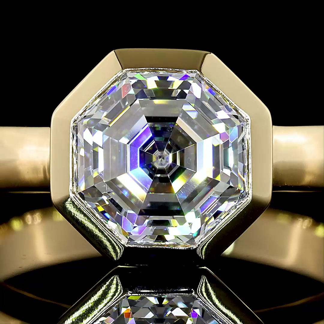 2.19 CT Octagon Lab Grown Diamond Solitaire Ring Sz. 7