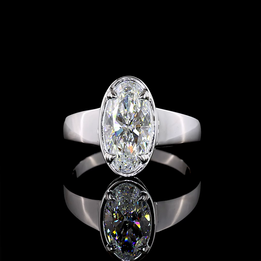2.14 CT Oval Lab Grown Diamond Solitaire Ring Sz. 7