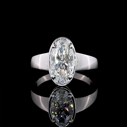 2.14 CT Oval Lab Grown Diamond Solitaire Ring Sz. 7