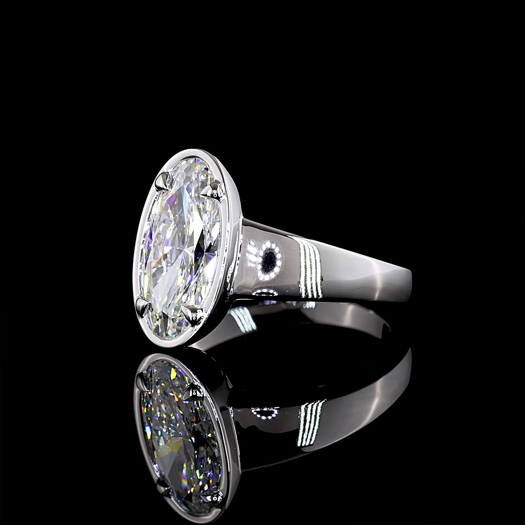 2.14 CT Oval Lab Grown Diamond Solitaire Ring Sz. 7