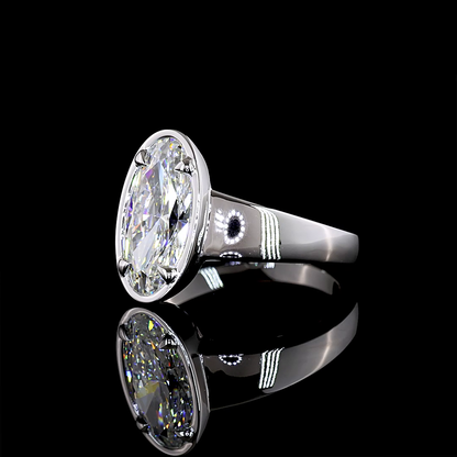 2.14 CT Oval Lab Grown Diamond Solitaire Ring Sz. 7