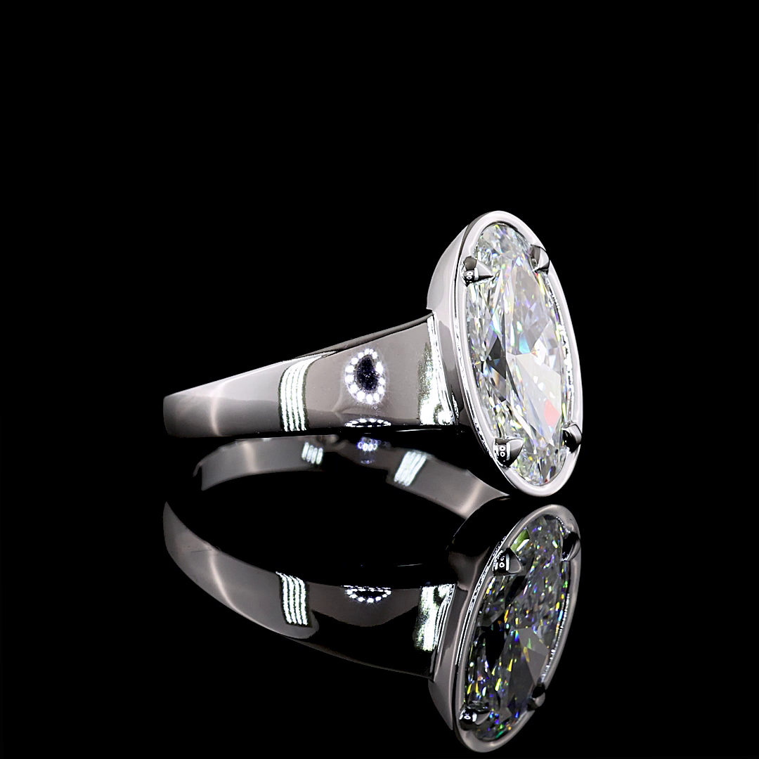 2.14 CT Oval Lab Grown Diamond Solitaire Ring Sz. 7