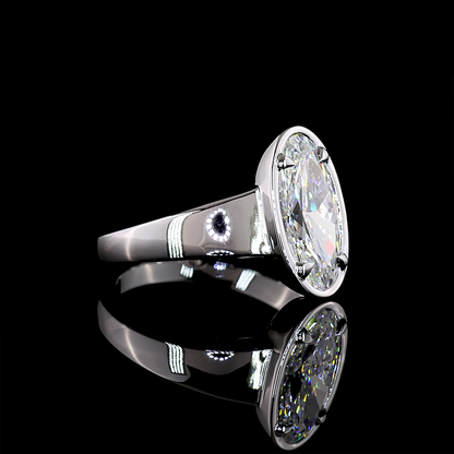 2.14 CT Oval Lab Grown Diamond Solitaire Ring Sz. 7