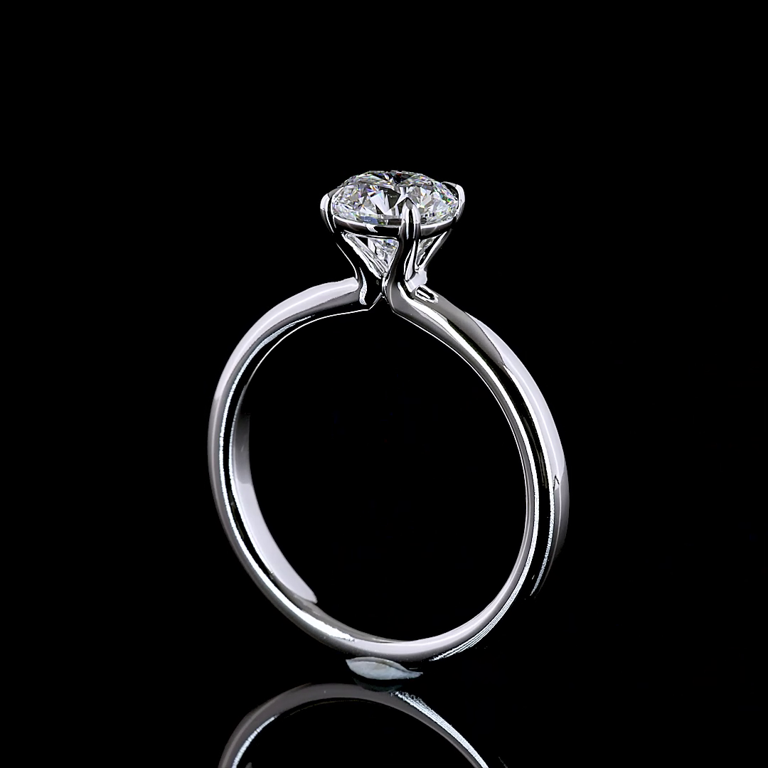 1.00 CT Round Lab Grown Diamond Solitaire Ring Sz. 6.5