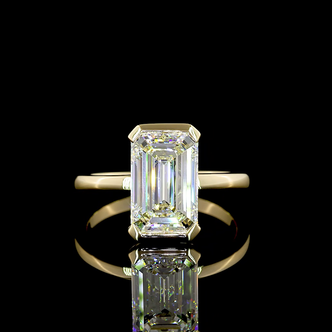3.55 CT Emerald Lab Grown Diamond Solitaire Ring Sz. 7