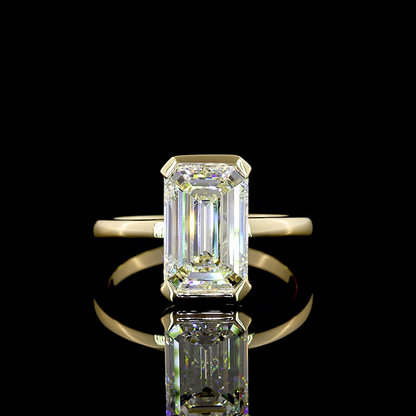 3.55 CT Emerald Lab Grown Diamond Solitaire Ring Sz. 7