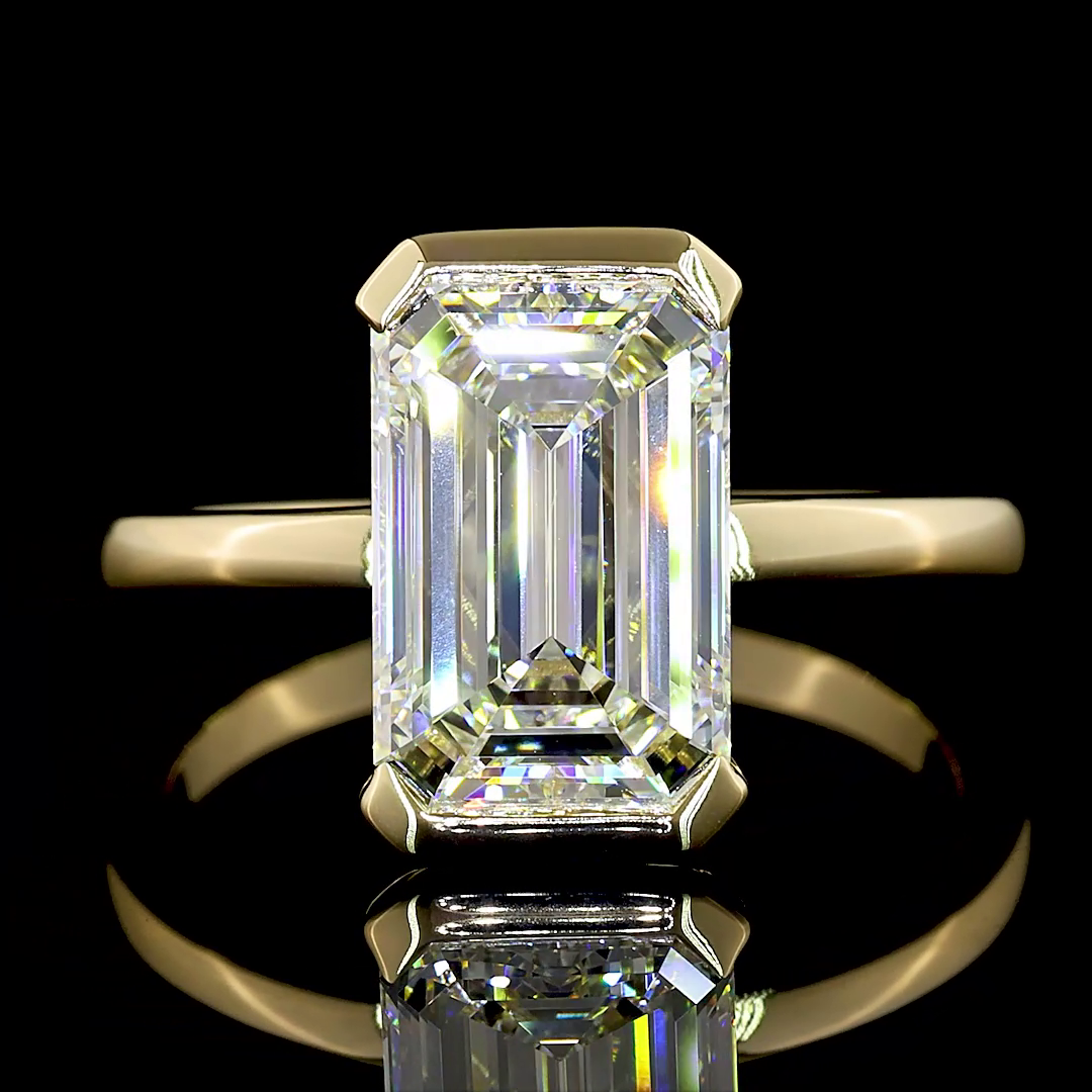 3.55 CT Emerald Lab Grown Diamond Solitaire Ring Sz. 7