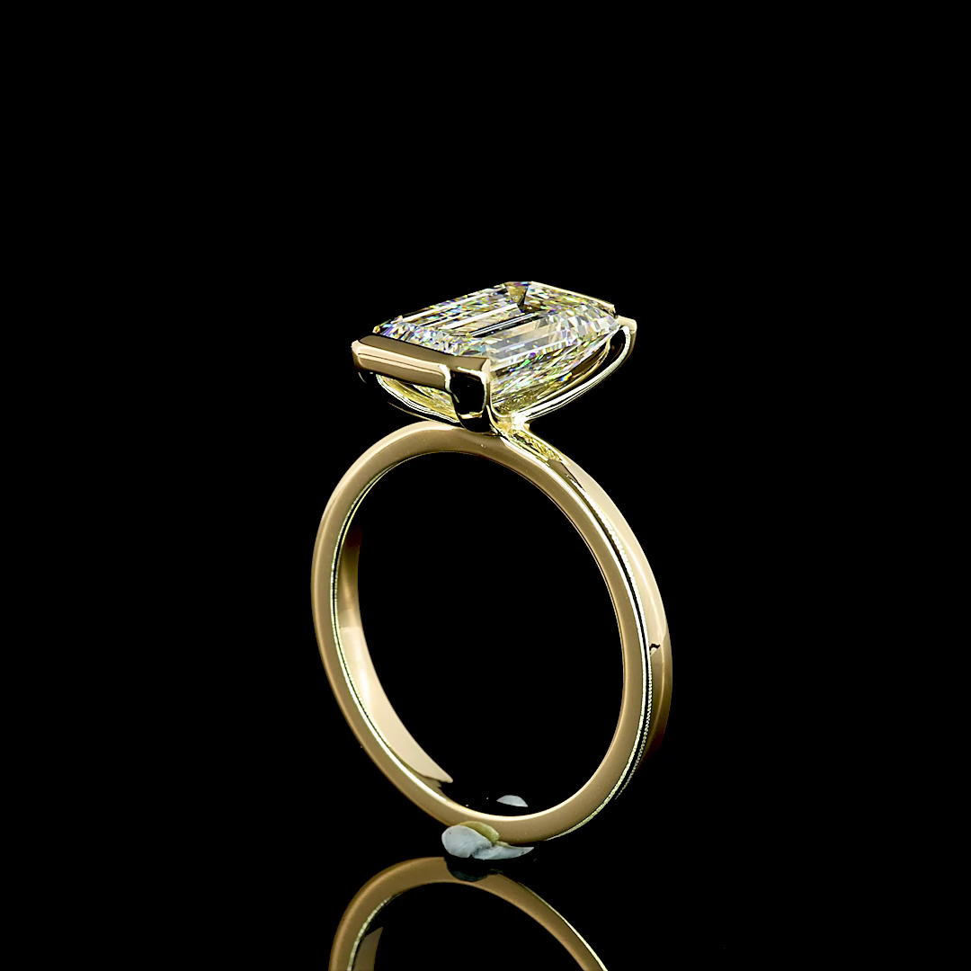 3.55 CT Emerald Lab Grown Diamond Solitaire Ring Sz. 7