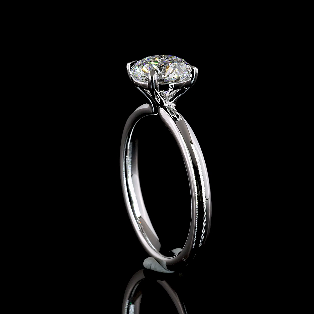 1.55 CT Round Lab Grown Diamond Solitaire Ring Sz. 6.5