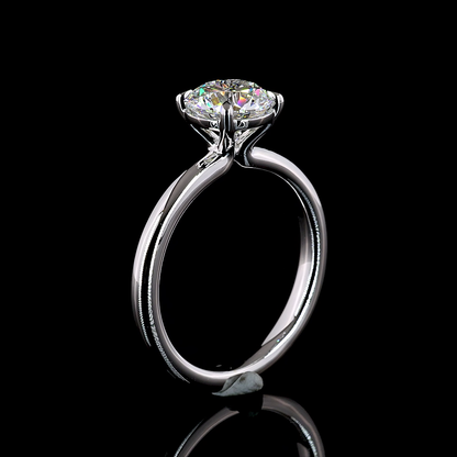 1.55 CT Round Lab Grown Diamond Solitaire Ring Sz. 6.5
