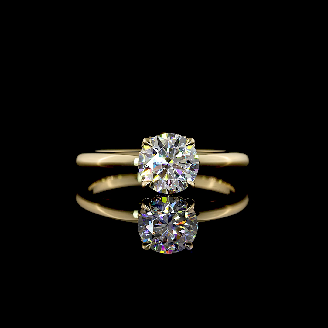 1.13 CTTW Round Lab Grown Diamond Hidden Halo Ring Sz. 6.5 (D Color and VS1 Clarity)