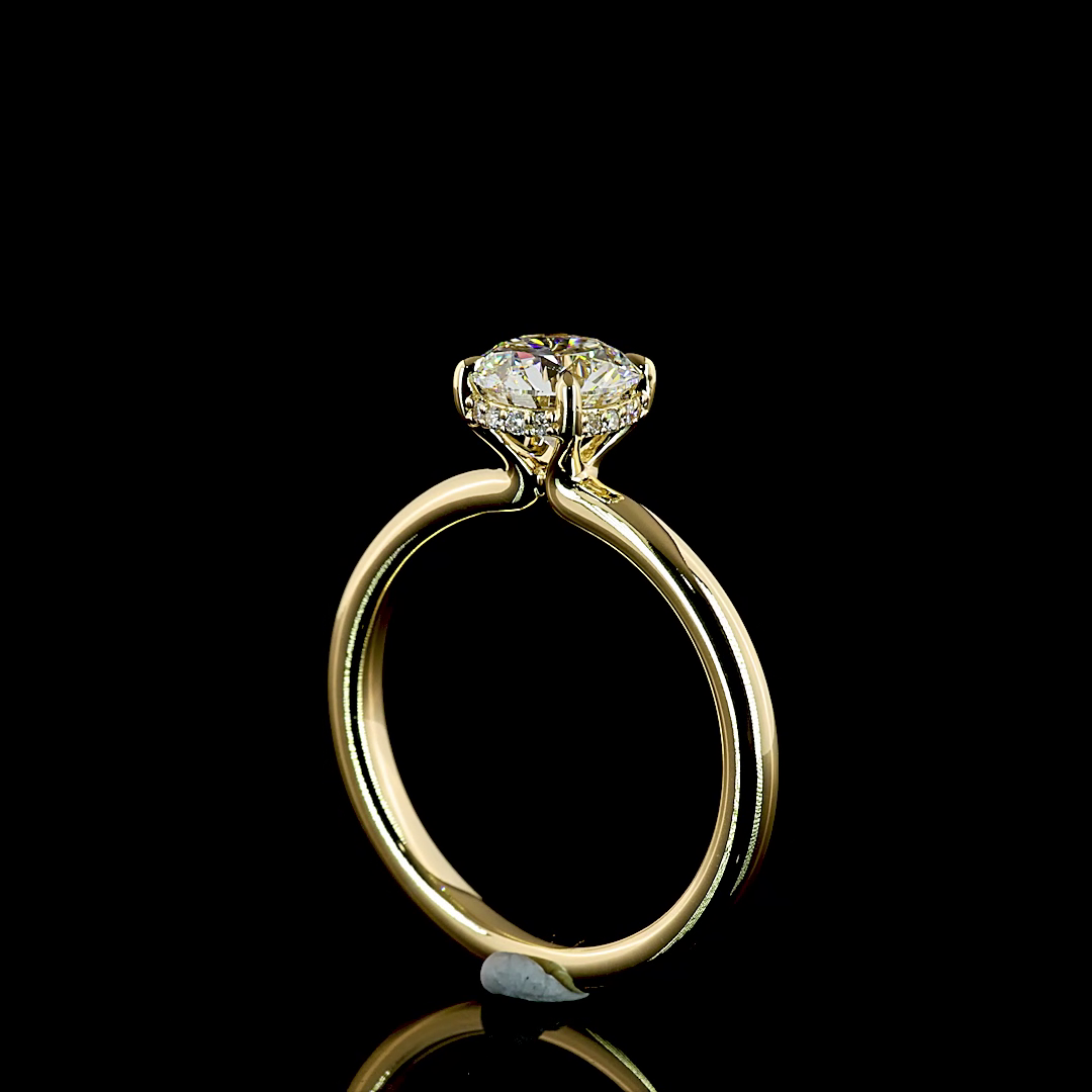 1.13 CTTW Round Lab Grown Diamond Hidden Halo Ring Sz. 6.5 (D Color and VS1 Clarity)
