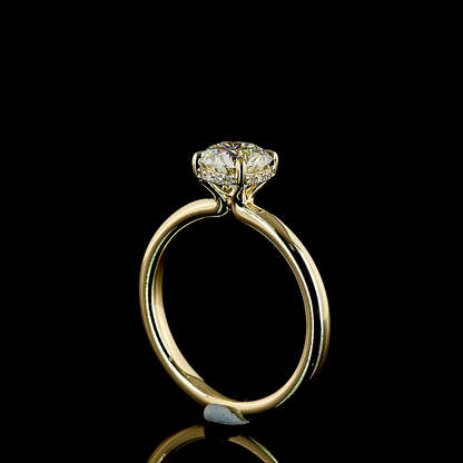 1.13 CTTW Round Lab Grown Diamond Hidden Halo Ring Sz. 6.5 (D Color and VS1 Clarity)
